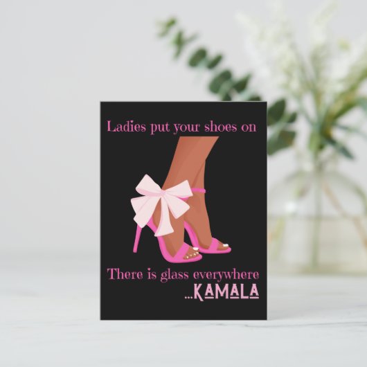 靴を婦人用に置くとガラスがあちこちにある シーズンポストカード (スタンド正面)