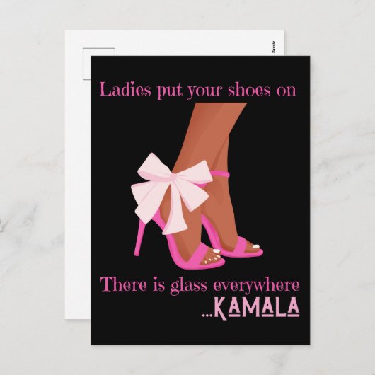 靴を婦人用に置くとガラスがあちこちにある シーズンポストカード (正面/裏面)