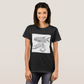 靴を履いた面白い魚 Tシャツ (正面フル)