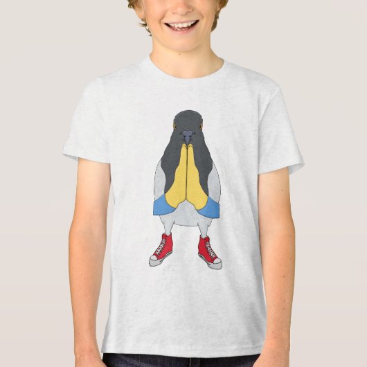 靴を履いた鳩 トライブレンドＴシャツ (正面)