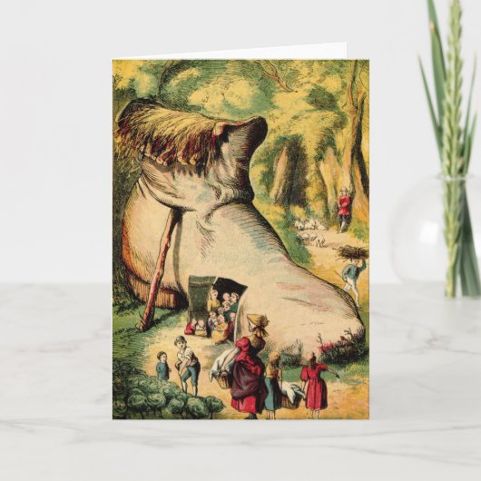 靴を履いて暮らす老婆、挨拶状 カード (正面)