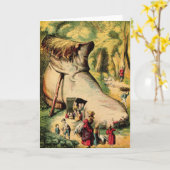 靴を履いて暮らす老婆、挨拶状 カード (黄色い花)