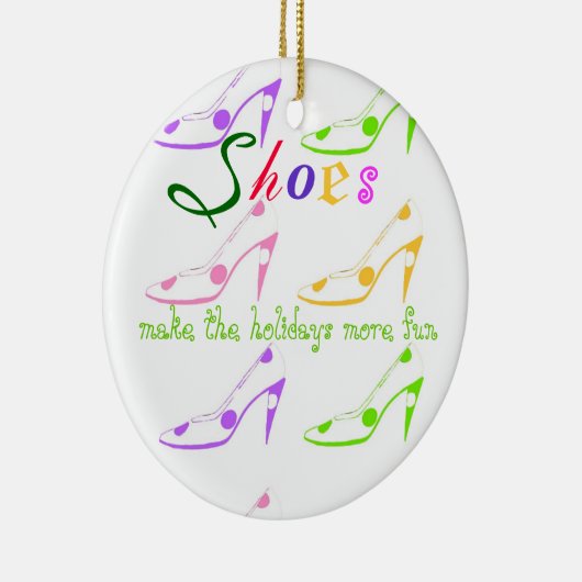 靴を愛する女の子のための休日のショッピング セラミックオーナメント (右)