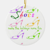 靴を愛する女の子のための休日のショッピング セラミックオーナメント (正面)
