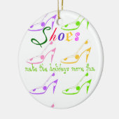 靴を愛する女の子のための休日のショッピング セラミックオーナメント (左)