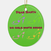 靴を愛する女性のためのサンタへの手紙 セラミックオーナメント (左)