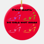 靴を愛する女性のためのサンタへの手紙 セラミックオーナメント (裏面)