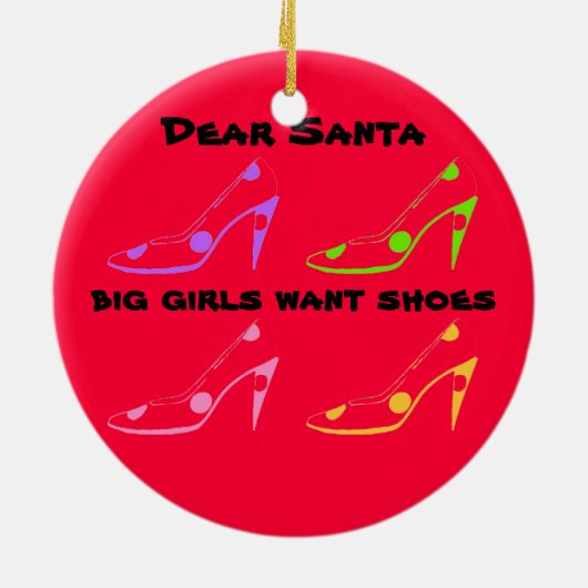 靴を愛する女性のためのサンタへの手紙 セラミックオーナメント (裏面)