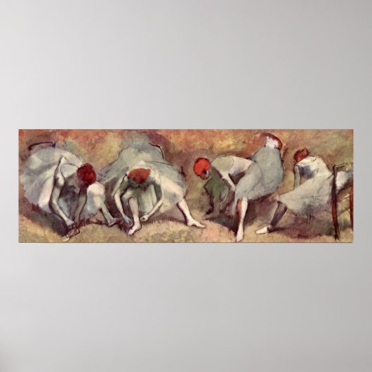 靴を結ぶダンサー。エドガー・デガ ポスター (正面)