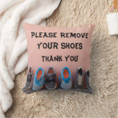 靴を脱いでくださいカワイイ引用文装飾用クッション クッション (ブランケット)