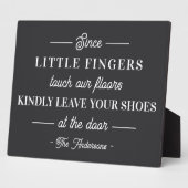 靴を脱いで下さいパーソナライズされた フォトプラーク (側面)