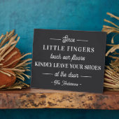 靴を脱いで下さいパーソナライズされた フォトプラーク (側面)