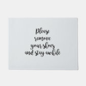 靴を脱いで暫く青く留めて下さい ドアマット (正面)