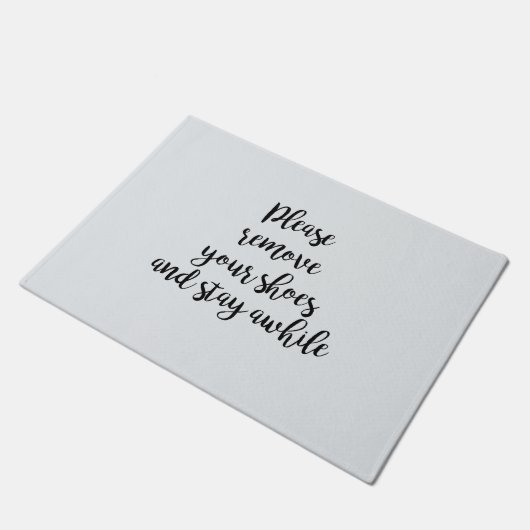 靴を脱いで暫く青く留めて下さい ドアマット (アングル)