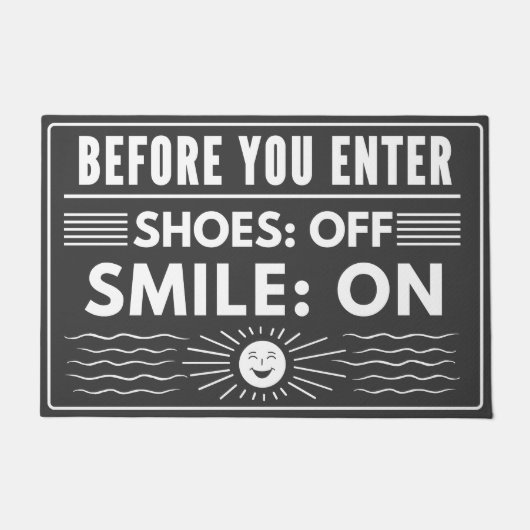 靴オフ、スマイルの清潔な家 ドアマット (正面)