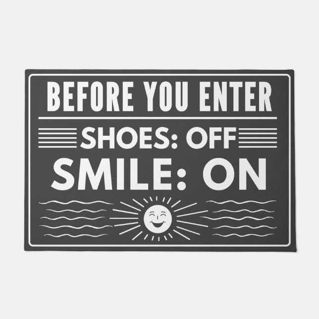 靴オフ、スマイルの清潔な家 ドアマット (正面)
