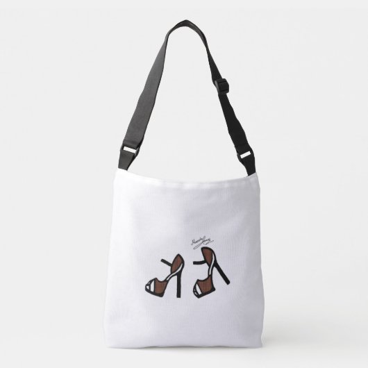 靴スタイリッシュプリント – シナモンプレイド クロスボディバッグ (正面)