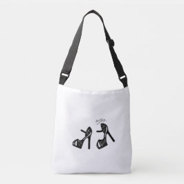 靴スタイリッシュプリント – 木炭プレイド クロスボディバッグ