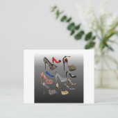 靴ハイヒールコラージュカスタマイズ ポストカード (スタンド正面)