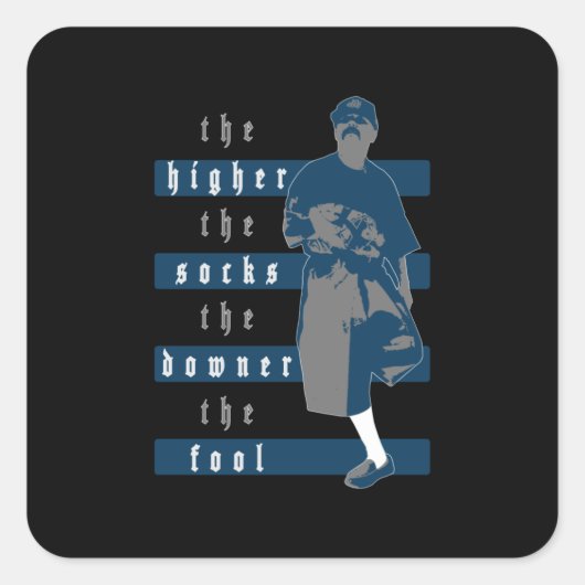 靴下が高いほど愚か者は黒い スクエアシール (正面)