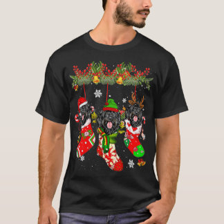 靴下にポルティウォータードッグのクリスマスサンタハット Tシャツ