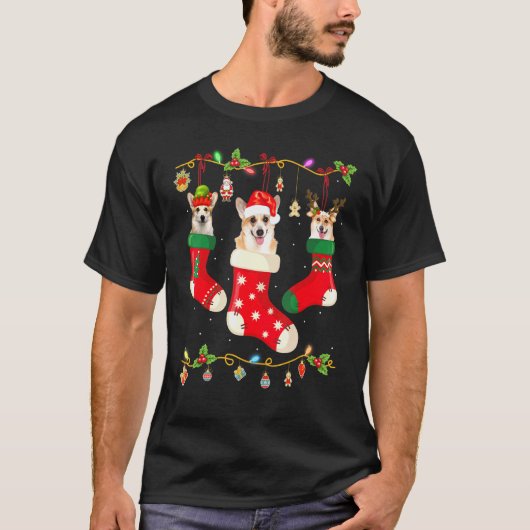 靴下のコーギー クリスマス ストッキング セーター クリスマスプレゼント (正面)