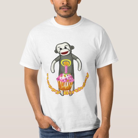 靴下のサル 誕生日 tシャツ (正面)