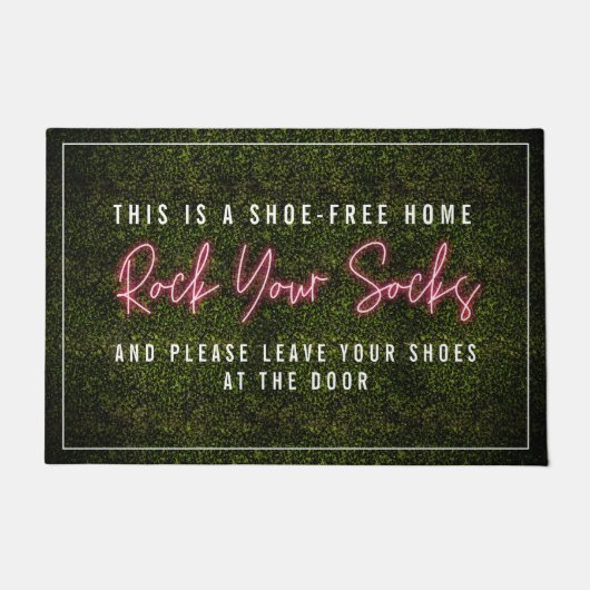 靴下のネオンをロックインスパイア ドアマット (正面)