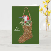 靴下のプレゼントに最適なクリスマスカード カード (黄色い花)