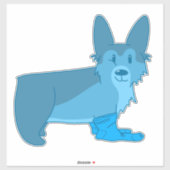 靴下の可愛いブルーコーギ シール (シート)