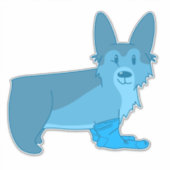 靴下の可愛いブルーコーギ シール (正面)