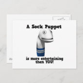 靴下の操り人形をもっと面白く ポストカード (正面/裏面)