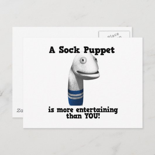 靴下の操り人形をもっと面白く ポストカード (正面/裏面)