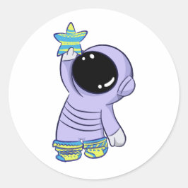 靴下の違う宇宙飛行士 ラウンドシール