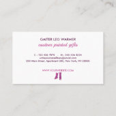 靴下の高いライターの脚ウォーマー 名刺 (裏面)