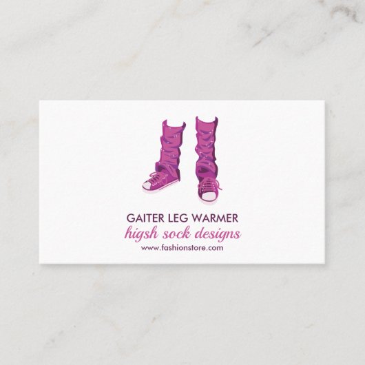 靴下の高いライターの脚ウォーマー 名刺 (正面)