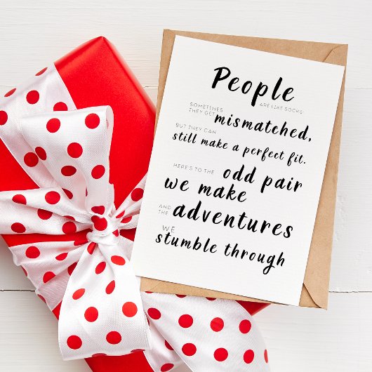 靴下みたいでミスマッチになる カード