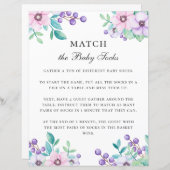 靴下をベビーに合わせる。赤ちゃんシャワーゲーム。フローラ (正面/裏面)