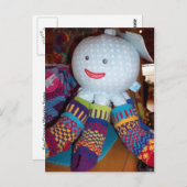 靴下を履いたタコ玩具 ポストカード (正面/裏面)