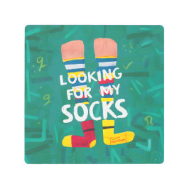 靴下を探している メタルプリント