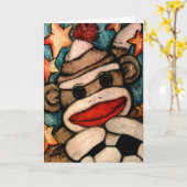 靴下ザル カード (黄色い花)