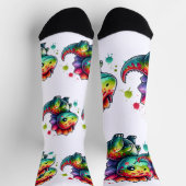 靴下デザイン – 可愛い恐竜 ソックス (上部)