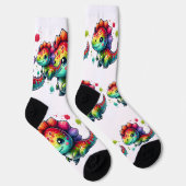 靴下デザイン – 可愛い恐竜 ソックス (右)