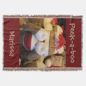 靴下パーソナライズされたの猿 スローブランケット (正面)