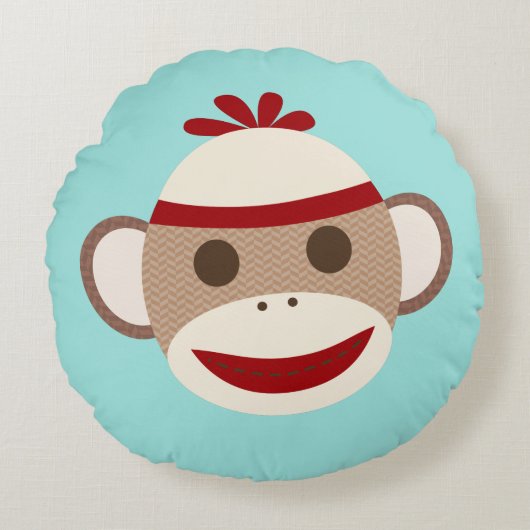 靴下モンキーピロー ラウンドクッション (正面)