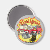 靴下モンキー消防車の消防士 マグネット (正面/裏面)