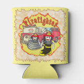 靴下モンキー消防車の消防士 缶クーラー (裏面)