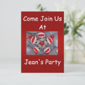 靴下モンキー誕生日招待状 招待状 (スタンド正面)