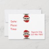 靴下モンキー誕生日招待状 招待状 (裏面)