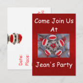 靴下モンキー誕生日招待状 招待状 (正面/裏面)